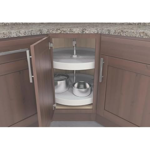Vath-Sagel Polymer Full-Round Independently Rotating 2-Shelf Lazy Susan Set for Diagonal Kitchen Corner Cabinets, Made in Germany (28 INCH Round) Cover