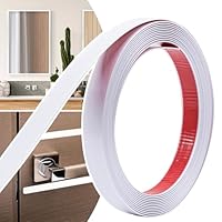 JSIWOTH Zierleisten Selbstklebend, Kantenschutz Leisten, Flexible Selbstklebender Dekorationsleiste für Türen, Fenster, Spiegelrahmen, Wände, Decken, Böden, Fliesen, Ränder, Matt Weiß, 2cm × 6M