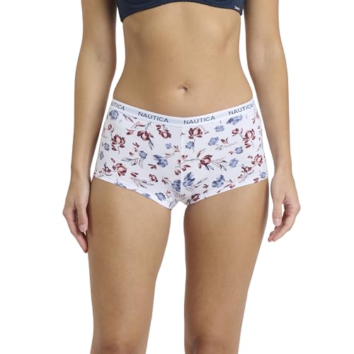 Image of Nautica Women's Cotton Boyshort Underwear Set, 5-Pack