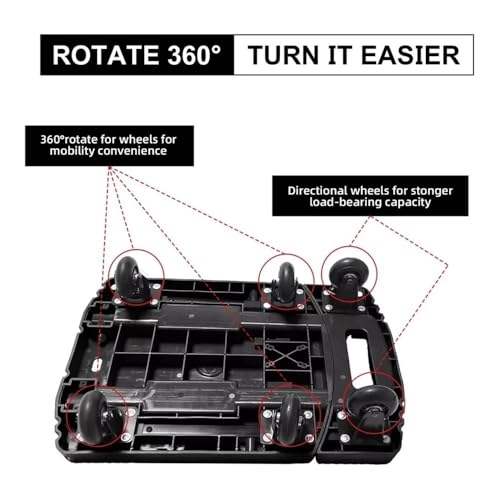 Carretilla plegable resistente 530LB con 6 ruedas miniatura 4