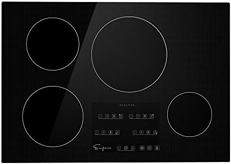 Empava 30 Inch Electric Stove Induction Cooktop with 4 Power Boost Burners Smooth Surface Vitro Ceramic Glass in Black 240V