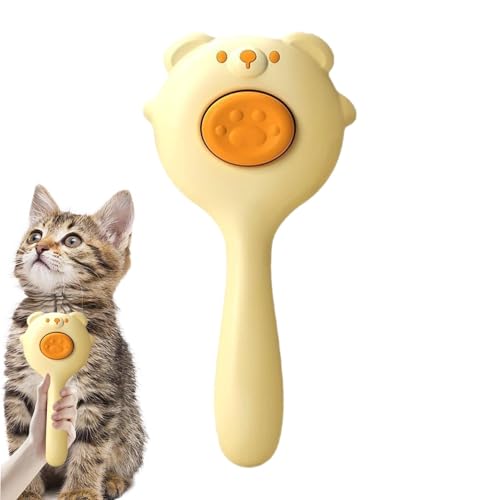 Cepillo de aseo autolimpiante, cepillo de herramientas para depilación de mascotas | Peine de limpieza y cuidado | Cepillo autolimpiante para gatos y perros con mango liso para gatos