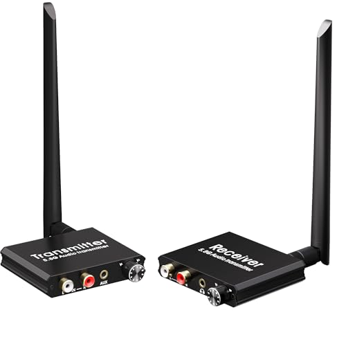YEUGICEO 5.8GHz Wireless RCA Audio Transmitter Receiver for TV