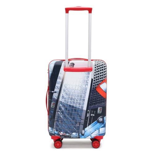 Image of Marvel Spider-Man Kids Trolley Bags for Travel | Red, 22-Inch Polycarbonate Carry-on | Kid Spinner Luggage /Suitcase with 4 Wheel - 360 Rotating | Unique Bags for Boy Kids, Easy to Carry