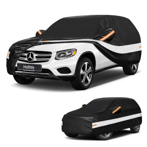 Image of 10 Layers SUV Car Cover Custom Fit Mercedes-Benz GLC300 GLC350e GLC43 63(2015-2026),Waterproof All Weather for Automobiles, Outdoor Full Cover Sun Dust Rain Protection with Cotton. Black
