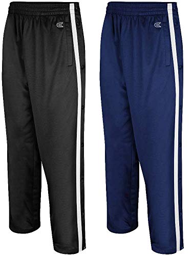 Colosseum Mens Tearaway Athletic Pants (Black & Navy 2 Pack) - Large