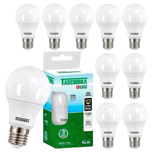 Kit 10 Lâmpada Led Tkl 9w Bulbo Soquete E27 Bivolt Taschibra