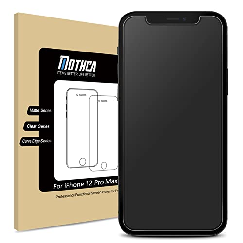 Mothca Matte Glass Screen Protector for iPhone 12 Pro Max [6.7-inch] Anti-Glare & Anti-Fingerprint Tempered Glass Film Case Friendly -Smooth as Silk