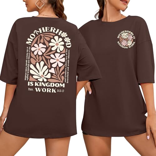 Christian Mom Shirt for Women Mother is Kingdom Work Graphic Shirt Retro Christian Mama Gift Shirt