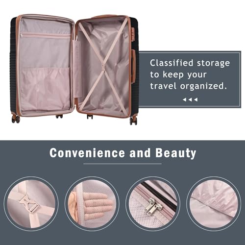 Durable Hardshell Luggage Set - 3 Piece Lightweight Suitcase with 8 Wheels & Combination Lock - 20'', 24'', 28'' Sizes3