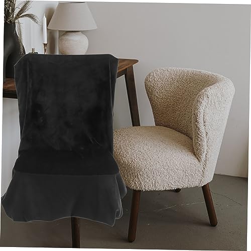 Funda de silla de terciopelo para sala de estar y protector de muebles negro 6