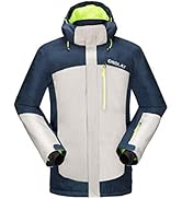 Orolay Mens Waterproof Fleece Ski Jacket Windproof Mountain Rain Jackets with Hood