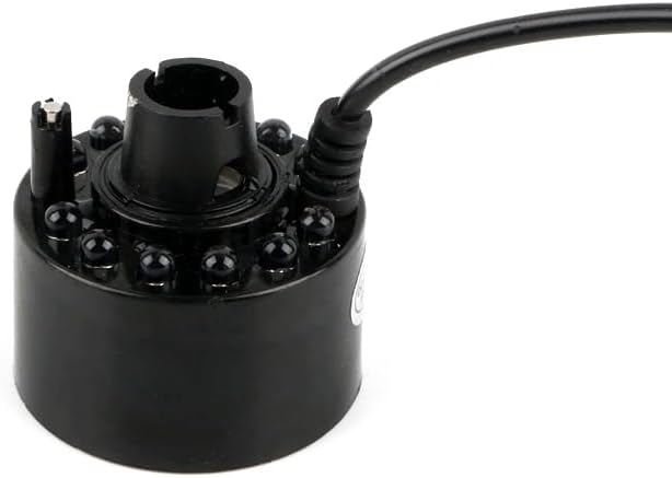 1pc 24V DC Aquarium Ultrasonic Fog Maker Mist Fish Tank Nebulizer Atomizer Water Pool Humidifier with Light (Color: Contain Converter), Black