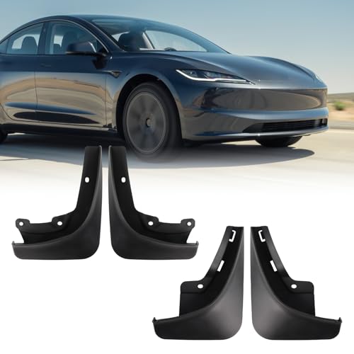 Image of Mud Flaps Mud Guards Replacement for 2024 Tesla Model 3 Front Mudflap and Rear Mudguard No Drilling Required 4pc Set