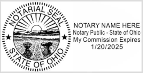 Ohio Notary Stamp | Self Inking | Shiny Green Body | 2.3X1.0-Inch Rectangular Imprints #TOP2