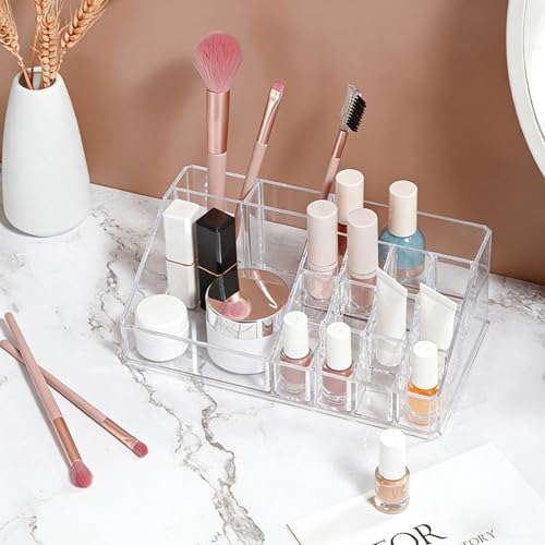 Image of Lipstick Organizer and Storage, 16 Slots Clear Case Display Rack Holder (QX154)