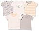 Amazon Essentials Unisex Baby Kurzärmeliges T-Shirt, 5er-Pack, Gebrochenes Weiß/Grau Meliert/Kaninchen/Kohlegrau Carrots/Orange Rugby-streifen, Frühchen