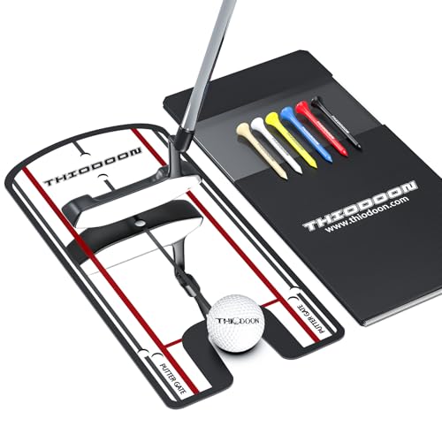 THIODOON Golf Putting Mirror - 3mm Ultra-Thin Alignment Putting Training Aid for Correcting Eye & Shoulder Position | Anti-Scratch Acrylic Surface with Portable Carry Bag for Home & Green Practice