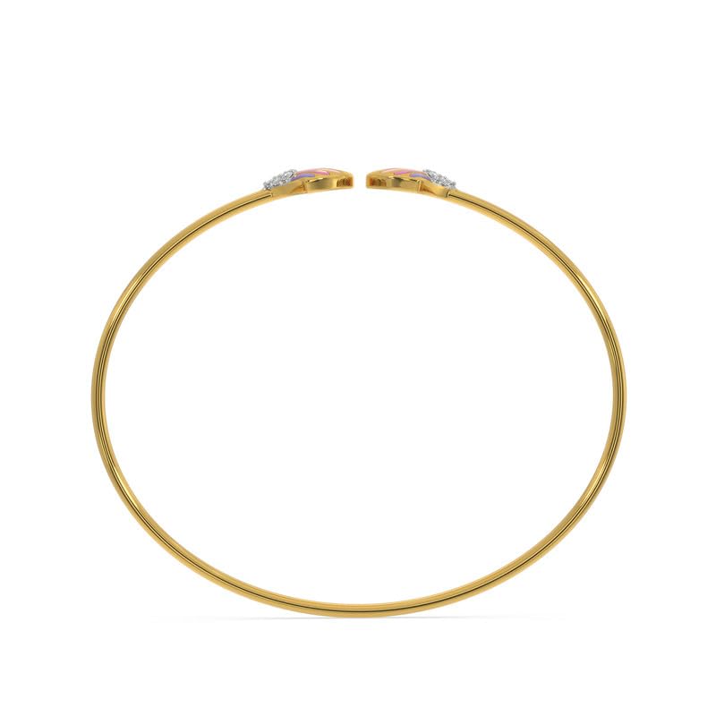 Image of Kisna 14 KT Fanfaire Yellow Gold Diamond Bangle For Women