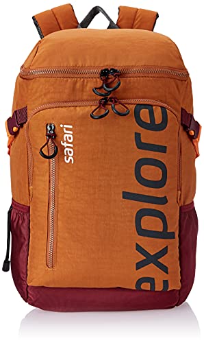 orange travel backpack