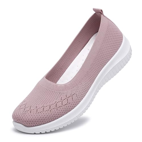 Womens Breathable Slip Mesh Knitted Woven Orthopedic Arch Support Wide Fit Flexible Lightweight Comfortable Soft Gym Walking Sneakers Casual Comfy Work for Summer Shoes3