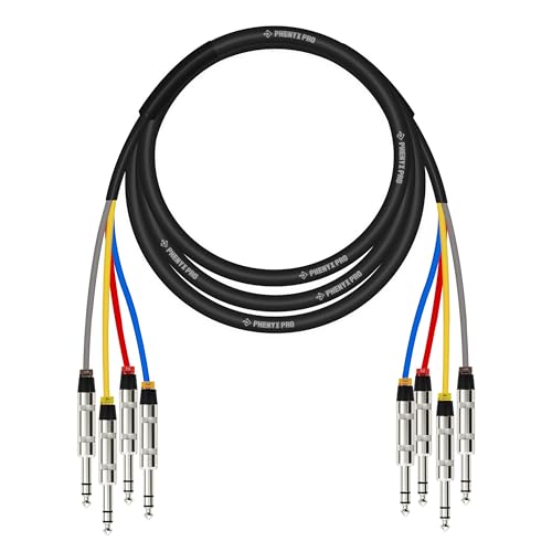 Phenyx Pro 4-Channel 1/4-Inch TRS Patch Cable 10 ft PCBL-QR4IN1-10