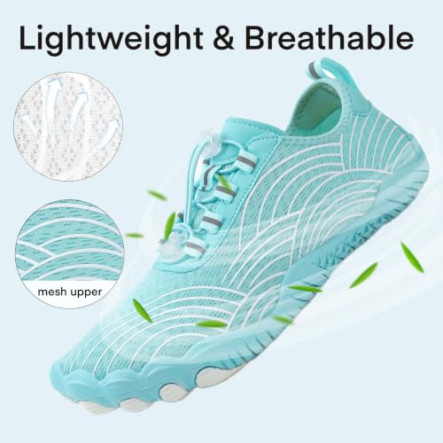 Image of Hike Barefoot Shoes for Women Men with Wide Toe Box, Healthy & Non-Slip Breathable Barefoot Water Shoes Beach Pool Aqua Swim Surf Hiking Walking Shoes