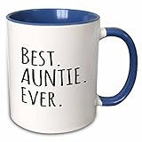 3dRose Best Auntie Ever-Family gifts for relatives and honorary Aunts Mug, 11 oz, Black