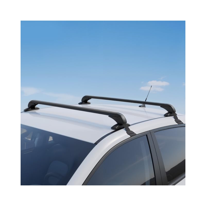 Baca universal de 100 cm con cerradura, portaequipajes de aluminio para coches sin rieles de techo, portaequipajes para portabicicletas, portaesquís, máx. 75 kg, estático, 45 kg, dinámico, color negro