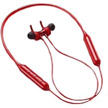 Bluetooth 5.0 Magnetic Sports Headset Stereo Subwoofer Neck Strap Metal Red
