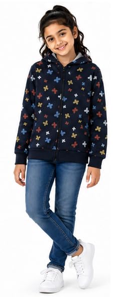 Image of T2F Girls Cotton Hooded Neck Sweatshirt
