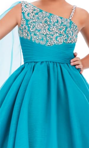 One Shoulder Girls Pageant Dress Princess Birthday Party Dress Formal Party Ball Gowns PT1104