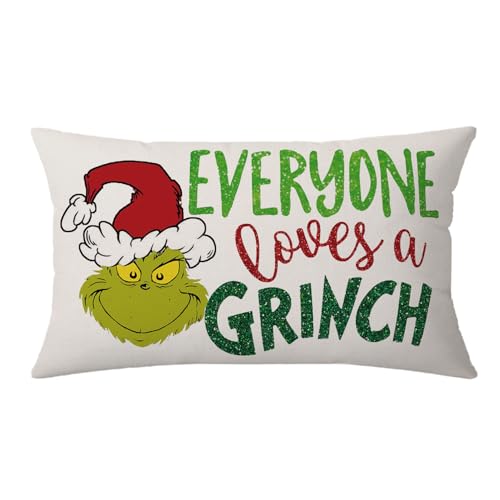 AOFANGGO Christmas Pillow Cover 12x20 inch Holiday Decorations Xmas Throw Pillow Cushion Cover for Bed Chair Sofa Couch Rectangle