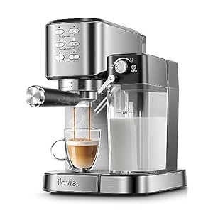 Espresso Machine with Integrated Automatic Milk Frother 6 in 1, 20 Bar Espresso Cappuccino Latte Maker with 24 oz Detachable Milk Reservoir, Ideal for Home Use