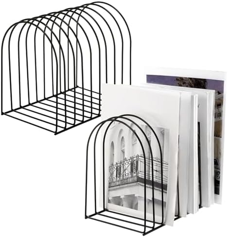 Amazon.com : Kosiz 2 Sets Wire File Organizer for Desk 9 Slots Metal ...