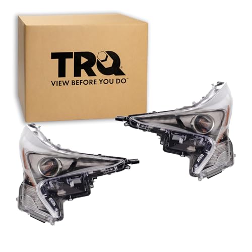Image of TRQ 2 Piece Headlight Assembly Set Driver & Passenger Side Compatible with Toyota Prius Two Eco 2016-2018 Without Fog Lights TO2502248 TO2503248 8107047711 8114047711
