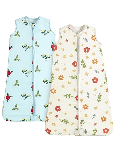 Image of CocoCradle Baby Sleep Sacks Unisex Organic Cotton Toddlers' Sleeping Bags, 2-Way Safe Zippers 0.5TOG for Babies