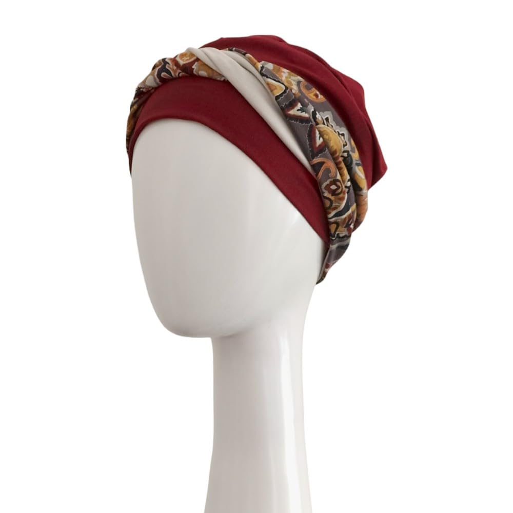 CAREBELL Turbante Oncológico para Quimioterapia/Proteccion para Alopecia/Suave, Cómodo y Transpirable/Ideal para pacientes con Pérdida de Cabello/Hecho a Mano en España.