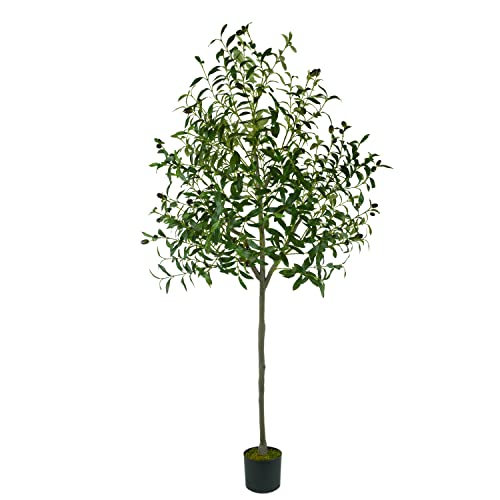 Artificial Olive Tree, 6Ft Fake Olive Branch Leaves Plant With Basket, Perfect Faux Topiary Silk Tree For Indoor Home Office Living Room Decoration #TOP2