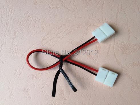 Wiring Connecting Terminals - Strip conector with 15cm Long Wire,10mm for 5050 SMD led Single Color Strip;no Need Soldering