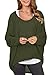 Produktbild ZANZEA Damen Lose Asymmetrisch Jumper Sweatshirt Pullover Bluse Oberteile Oversize Tops Armee-grün L