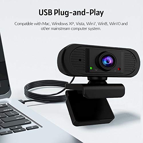 Microfone integrado para webcam USB da Docooler para transmissão ao vivo, chamadas de vídeo e ensino