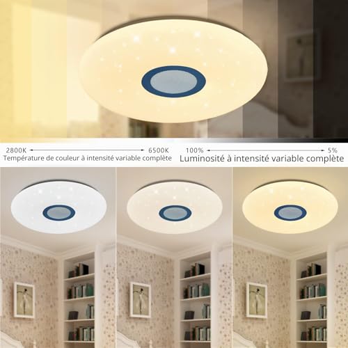 Plafonnier LED moderne chic effet ciel étoilé multicolore