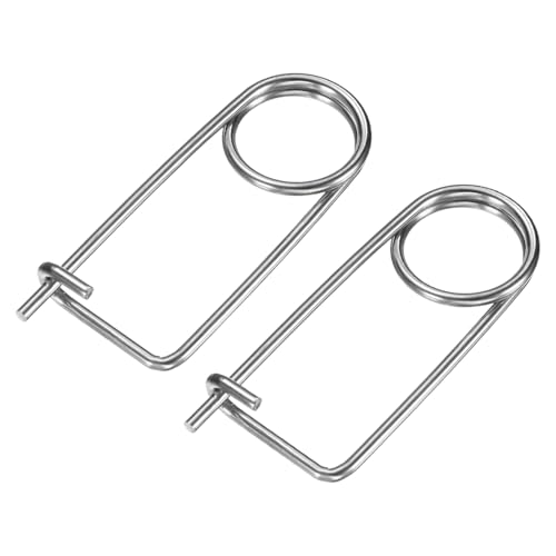 M METERXITY 2パックブローチ形継手安全ピン、3x42mmステンレス鋼ピン速いロックブローチファスナー、ガーデン/芝生/農場フック用重いリテーナクリップ