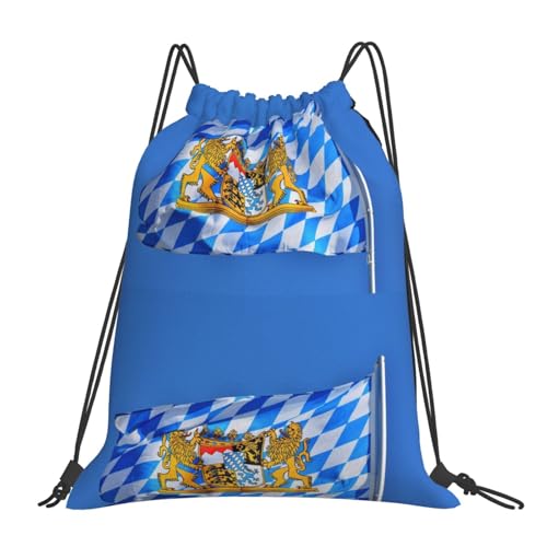 Bavarian-Flag Drawstring Gym Bag Gym Backpack For Women Men