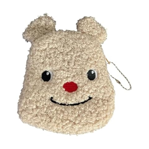 BRTOO Cute Coin Purse Plush Animal Coin Pouch Small Funny Kawaii Change Purses with Zipper Mini Cute Wallet Shark Bag for Women & Girl (Butter bear) Cover