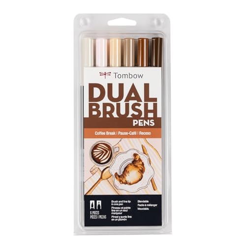Tombow Dual Brush Pen Art Markers 6-Pack