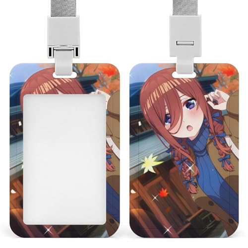 五等分の花嫁 中野 三玖 IDカードホルダー 縦型 社員証 カードケース ネームホルダー 名札ホルダーカードケース 防水 吊り下げ パスケース カード入れ 名札ケース 通勤 通学 男女兼用 名刺入れ クリップスト リール付き かわいい 人気 社員証ケース