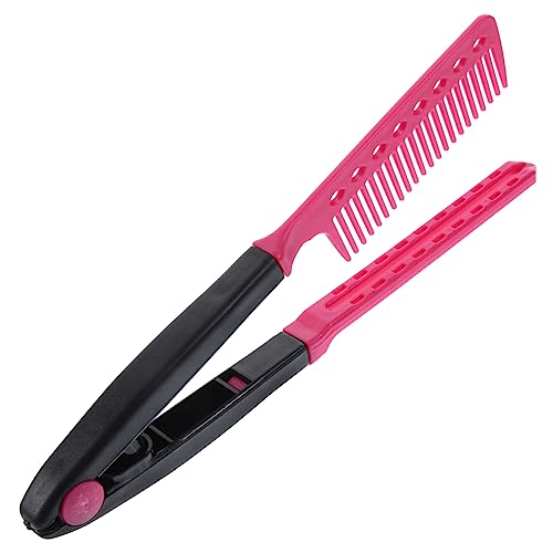 MUSISALY 折りたたみ式ヘアストレートニングコーム V字型デザイン プラスチック製 軽量 ポータブル ヘアスタイリング用 サロン 家庭用 縮毛にも対応 色指定不可