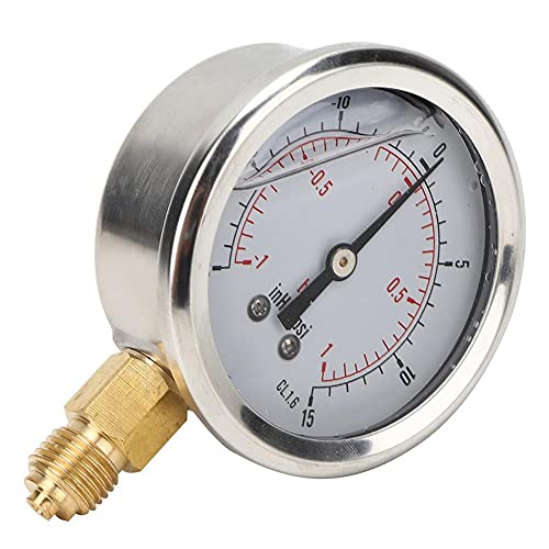 Chacerls Pressure Gauge - TS‑PGGZ60Z4‑1bar 1/4BSP Y60 Axial Oil Filled Vacuum Pressure Gauge Pressure Measurement Tool